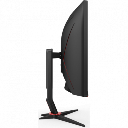 Монитор 34 AOC CU34G2XP Black-Red (VA, изогнутый, 3440x1440, 180Hz, 1 ms, 178°/178°, 300 cd/m, 80M:1, +2xHDMI 2.0, +2xDisplayPort 1.4, +4xUSB 3.0, +MM, +регулировка по высоте), фото , изображение 4