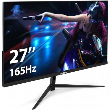 Монитор 27 ExeGate Combat EF2707C IPS 1920x1080, 165 Гц, 1 мс, 16:9, 300 кд/м2, HDMI, DisplayPort, выход на наушники, черный, фото , изображение 3