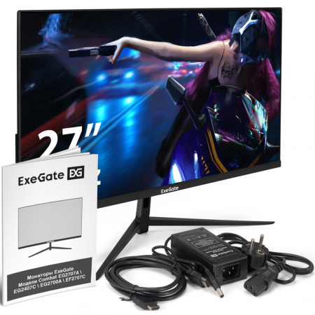 Монитор 27 ExeGate Combat EF2707C IPS 1920x1080, 165 Гц, 1 мс, 16:9, 300 кд/м2, HDMI, DisplayPort, выход на наушники, черный, фото , изображение 8