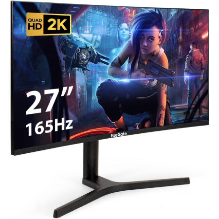 Монитор 27 ExeGate Combat EV2707C VA 1920x1080, 165 Гц, 1 мс, 16:9, 250 кд/м2, HDMI, DP, USB Type-A, выход на наушники, черный, фото , изображение 2