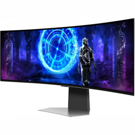 Монитор Samsung Odyssey OLED G9 S49DG952SI, 49 5120x1440, OLED, 240Гц, 1хHDMI, 1хDP, изогнутый, серебристый, фото , изображение 2