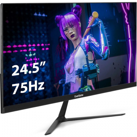 Монитор безрамочный с аудио 24.5 ExeGate SmartView EH1500A (IPS LED Grade A+, FHD, 1920x1080@75Гц, 16:9, 250cd/m2, 1000:1, 178°/178°, 5ms, D-Sub, HDMI, DisplayPort, audio-out, Flicker-free, FreeSync, Low Blue Light, кабель HDMI 1.5м, VESA 75x75, регулиров, фото , изображение 3