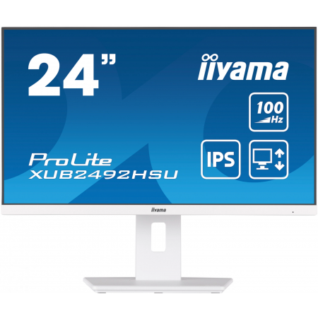 Монитор LCD Iiyama 23.8'' XUB2492HSU-W6 белый {IPS 1920x1080 100Hz 0.4ms HDMI DisplayPort USB M/M Pivot}, фото 