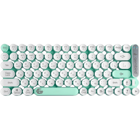 Беспроводная клавиатура Gembird KBW-9, 80кл, подсветка 6 цв, BT 5.1/радио/USB, белая, фото 