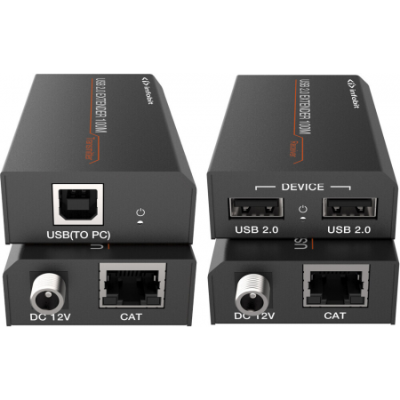 Комплект удлинителя сигнала Infobit [iTrans USB2-TR100] USB 2.0 до 100 метров, фото 