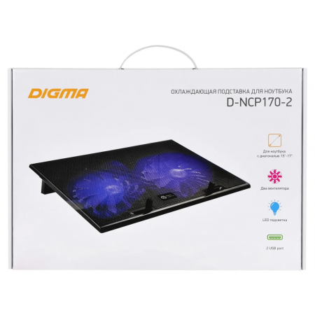 Подставка для ноутбука Digma D-NCP170-2H 17290x270x25мм 2xUSB 2x 160ммFAN 700г черный, фото , изображение 7