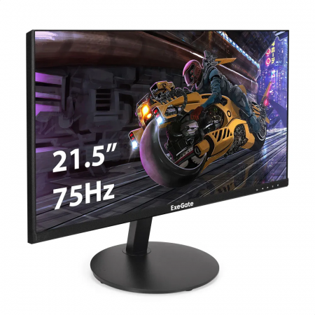 Монитор 21.5 ExeGate EP2207 IPS 1920x1080, 75 Гц, 5 мс, 16:9, 250 кд/м2, 1xHDMI, 1xVGA, выход на наушники, черный, фото 