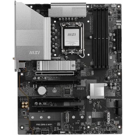 Материнская плата MSI PRO Z890-S WIFI PZ Z890, LGA1851, 4*DDR5, 4*PCIEx16, 3*M.2, 2*TypeC, 6*USB3.2Gen1, 4*USB2.0, 4*SATA3.0, 2.5G, Type-C(DP), DP, HDMI, ATX, RTL, фото 