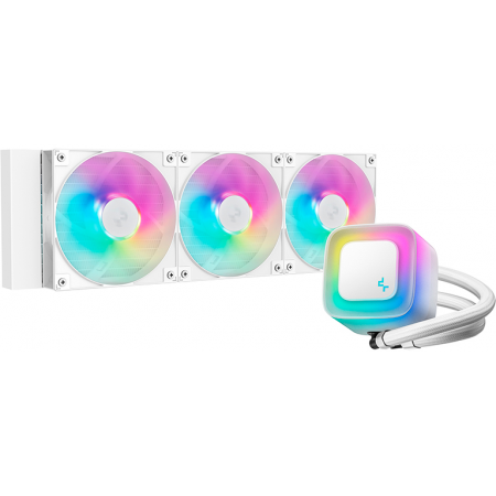 Система водяного охлаждения Deepcool LE360 WH V2 ARGB Soc-AM5/AM4/1200/1700/1851 белый 4-pin 19-31.6dB Al 250W 1632gr Ret (R-LE360-WHAMMN-G-2), фото 