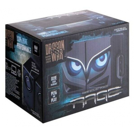 Колонки 2.0 Qumo Rage AS005, 10 ВТ, объемное звучание, синяя подсветка (отключаемая), USB+Jack 3,5мм, фото , изображение 3