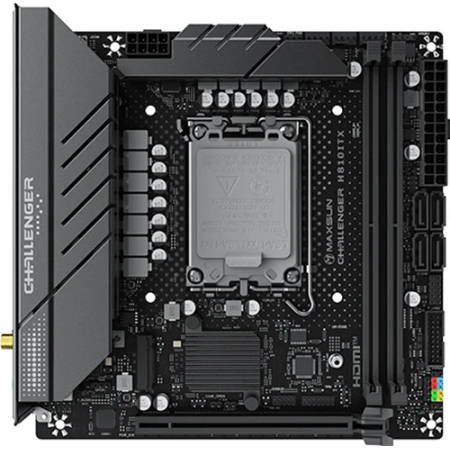 Материнская плата MAXSUN MS-Challenger H810ITX WIFI, B810, LGA1851,  2*DDR5, 2*SATA3, 2*M.2, USB 3.2, USB 2.0, 1*PCIEx16, HDMI+DP, ITX, фото  Материнская плата MAXSUN MS-Challenger H810ITX WIFI, B810, LGA1851,  2*DDR5, 2*SATA3, 2*M.2, USB 3.2, USB 2.0, 1*PCIEx16, HDMI+DP, ITX, фото
