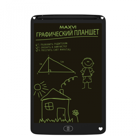 Планшет LCD для заметок и рисования Maxvi MGT-02С black, фото 