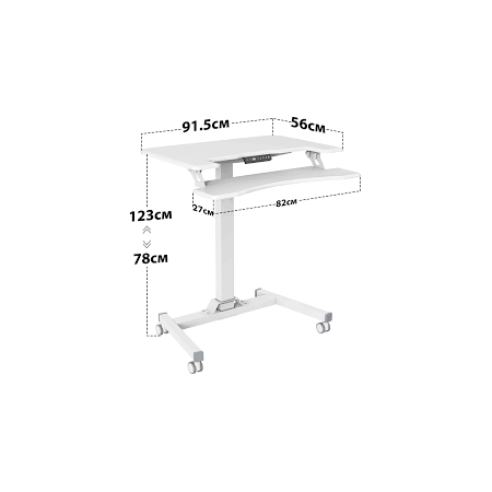 Стол для ноутбука Cactus VM-FDE103 столешница МДФ белый 91.5x56x123см (CS-FDE103WWT), фото , изображение 3