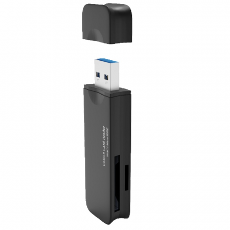 Bion USB 3.0 Card reader, до 5 Гбит/с, черный цвет, поддержка карт: T-flash, Micro SD, SD, SDHC, Speed Rate Rex [BXP-CR-USB3-01B], фото 