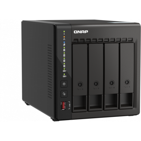 Сетевое хранилище SMB QNAP TS-453E-8G NAS, 4-tray w/o HDD. 2xHDMI-port. 4-core Celeron J6412 2-2.6 GHz, 8GB DDR,  2x2.5Gb LAN, 2 x M.2 2280 PCIe Gen 3 x2, 2x USB 3.2 Gen 2 (10Gbps) Port, 2x USB 2.0 port, фото 