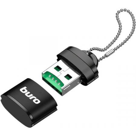 Устройство чтения карт памяти USB2.0 Buro BU-CR-200 черный, фото 