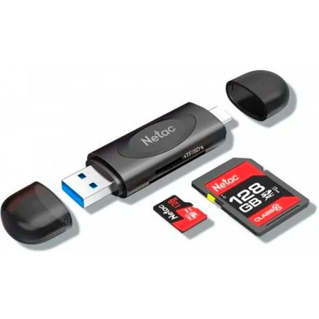Карт-ридер Netac WK14 NT09WK14-30BK SD, SDHC, SDXC, microSD, microSDHC, microSDXC, интерфейс USB 3.2, фото 