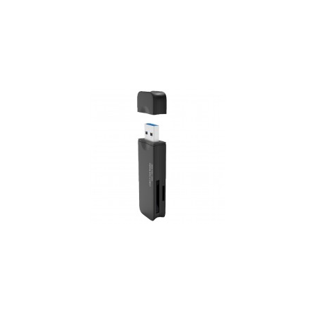 Картридер Bion USB 3.0, черный цвет, поддержка карт: T-flash, Micro SD, SD [BXP-CR-USB3-01B], фото 