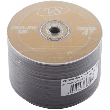 Диск DVD+RW VS 4.7 Gb, 4x, Bulk (50), (50/600)., фото 