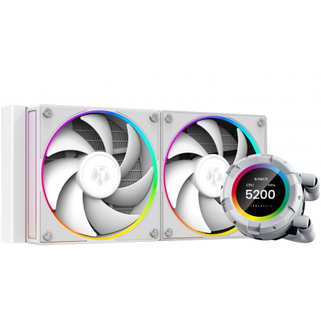 Система водяного охлаждения ID-Cooling SL240 WHITE Soc-AM5/AM4/1151/1200/2066/1700 4-pin 14-30dB Al+Cu 300W LED Ret, фото 