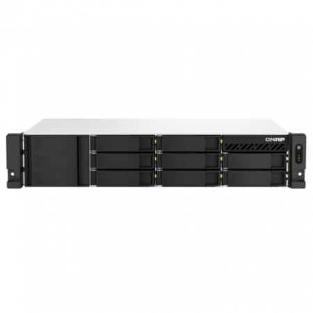 Сетевое хранилище SMB QNAP TS-873AeU-RP-4G NAS 8 HDD trays, 2x 2.5 GbE. 64-bit 4-core AMD V1500B 2,2 GHz, 4 GB. RAM (1*4 GB) up to 32GB (2*16 GB), 2 x M2 2280 (PCIe Gen3 x 1), 2xPSU W/o rail kit RAIL-B02, фото 