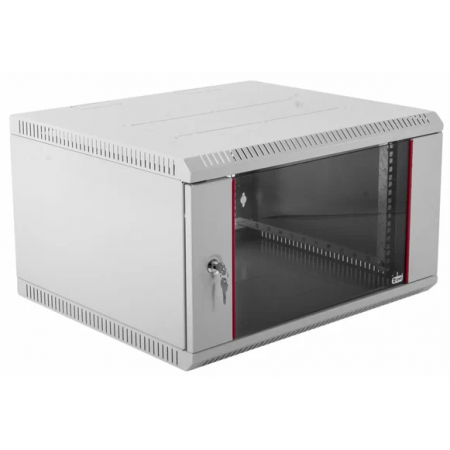 Шкаф коммутационный ЦМО (ШРН-9.500) настенный 9U 600x529мм пер.дв.стекл 200кг серый 470мм 180град., фото 