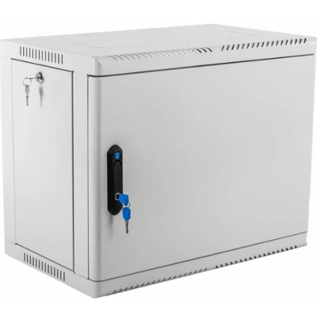 Шкаф коммутационный ЦМО (ШРН-9.350.1) настенный 9U 600x350мм пер.дв.стал.лист 200кг серый 300мм 180град., фото 