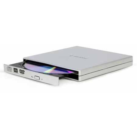 Оптический привод внешний с интерфейсом USB 2.0 Gembird DVD-USB-02-SV пластик, серебро, фото 
