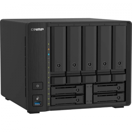 Сетевое хранилище без дисков SMB QNAP TS-932PX-4G 9-Bay NAS, 5 x 3.5 and 4 x 2.5 drive slots, Alpine AL324 ARM quad-core 1.7GHz, 4 GB DDR4 (1x 4 GB) up to 16 GB (1 x 16 GB), 2 x 10GbE  SFP+, 2 x 2.5 GbE LAN, фото 