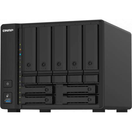 Сетевое хранилище без дисков SMB QNAP TS-932PX-4G 9-Bay NAS, 5 x 3.5 and 4 x 2.5 drive slots, Alpine AL324 ARM quad-core 1.7GHz, 4 GB DDR4 (1x 4 GB) up to 16 GB (1 x 16 GB), 2 x 10GbE  SFP+, 2 x 2.5 GbE LAN, фото 