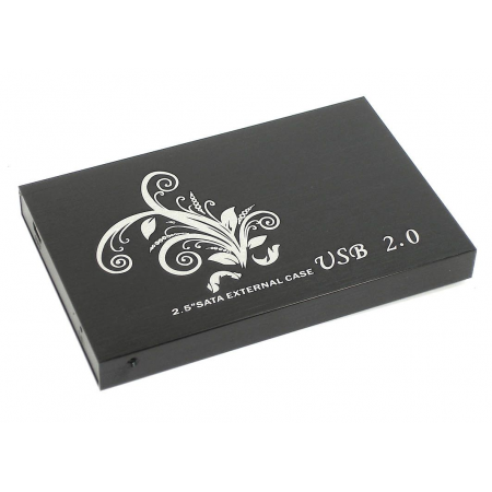 Бокс для жесткого диска 2,5 алюминиевый USB 2.0 DM-2512 черный, фото 