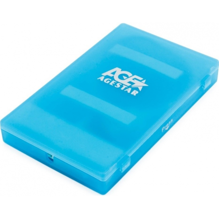 Контейнер для HDD AgeStar Внешний корпус 2.5 SATA HDD/SSD AgeStar SUBCP1 (BLUE) USB2.0, пластик, синий, безвинтовая конструкция (10612), фото 