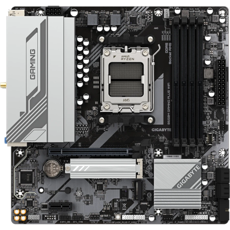 Материнская плата Gigabyte B650M GAMING PLUS WF SocketAM5 AMD B650 4xDDR5 mATX AC`97 8ch(7.1) 2.5Gg RAID+HDMI+DP, фото 