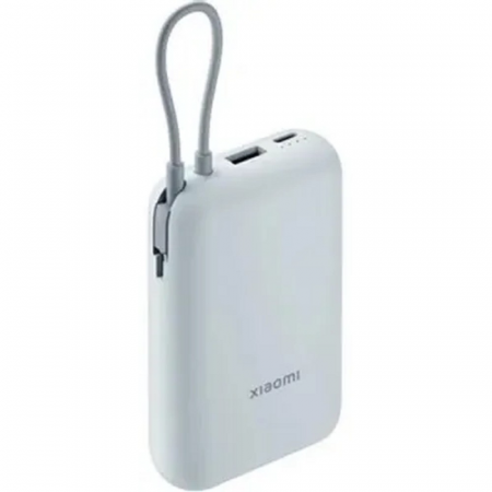 Внешний аккумулятор Xiaomi Power Bank 10000mAh (встроенный кабель) Ледяной синий GL, фото 