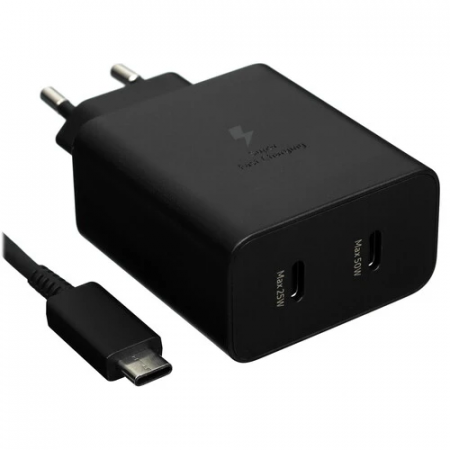 Сетевое зар./устр. Samsung EP-T5020 50W 3A (PD) 2xUSB type-C для Samsung черный (EP-T5020XBEGEU), фото 