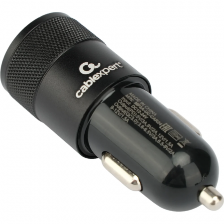 Автомобильное зарядное устройство Cablexpert MP3A-UC-CAR24, 38Вт, быстрая зарядка QC3.0/PD, 2 порта: USB и Type-C, фото 