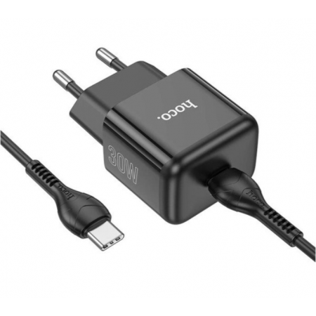 Сетевое зар./устр. Hoco N32 Glory Black 30W 3A+2A+1.5A (PD+QC+AFC) USB Type-C универсальное черный, фото 