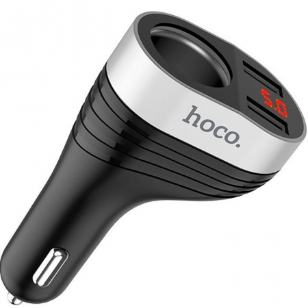 Автомобильная зарядка HOCO Z29 Regal, 2xUSB + прикуриватель, 3.1A, 96W, черный, фото 