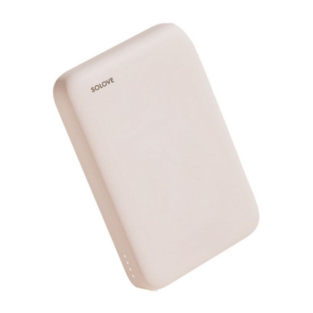 Мобильный аккумулятор Solove W12 5000mAh QC3.0/PD3.0 20W 3A USB-C беспров.зар. бежевый (W12 BEIGE RUS), фото  Мобильный аккумулятор Solove W12 5000mAh QC3.0/PD3.0 20W 3A USB-C беспров.зар. бежевый (W12 BEIGE RUS), фото