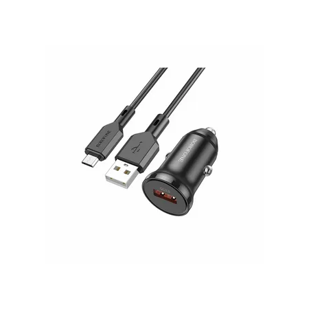 Автомобильное зарядное устройство c двумя портами (USB-A QC 3.0 + USB-C PD) cо световой индикацией, 20Вт, черное REXANT, фото 