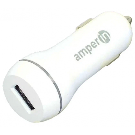 Автомобильное зарядное устройство AMPERIN CCW-1USB USB DC 5V 3.0A/9V 2A/12V 1.5A Белый, фото 
