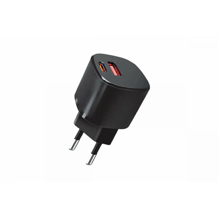 СЗУ Qumo Energy GaN PD 30W (Charger 0073), три порта: 2х Type-C PD + USB-A QC3.0, цвет черный, фото 