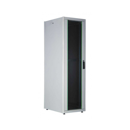 Шкаф серверный Lande DYNAmic Basic (LN-DB22U6080-LG-BAAA) напольный 22U 600x800мм пер.дв.стекл задн.дв.стал.лист направл.под закл.гайки 600кг серый IP20 сталь, фото 