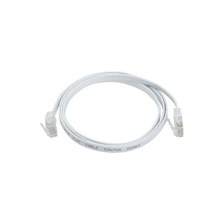 Коммутационный шнур ITK PC08-C06U-2M-FL плоский кат.6 UTP 2м белый, фото 