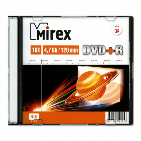 Диск DVD+R Mirex 4.7 Gb, 16x, Slim Case (1), (1/200), фото 