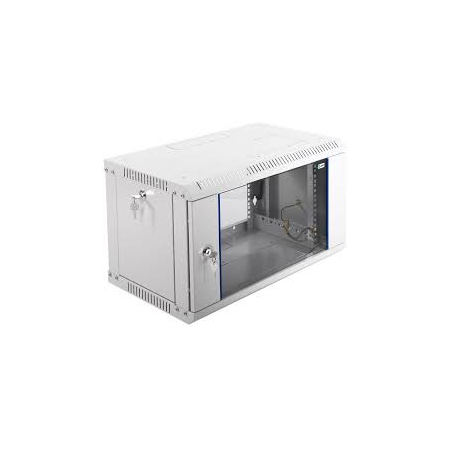 Шкаф настенный ЦМО ШРН-Э-6.350 6U 600x350мм пер.дв.стекл несъемные бок.пан. серый, фото 