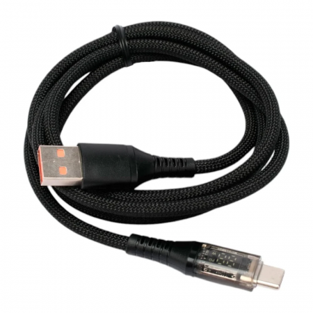 Кабель USB2.0 Cablexpert CCP-USB2-AMCM-66W-1.8M, AM/Type-C, 6A, 66Вт, QC3.0, оплетка, медь, 1.8м, черный, пакет, фото 