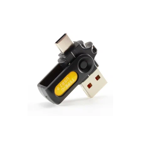 Кард ридер MicroSD/SD с разъёмами USB и Type C, фото 