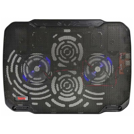 Подставка Buro BU-LCP156-B208 15.6"355x260x21мм 2xUSB 2x 80ммFAN 560г металлическая сетка/пластик черный, фото 