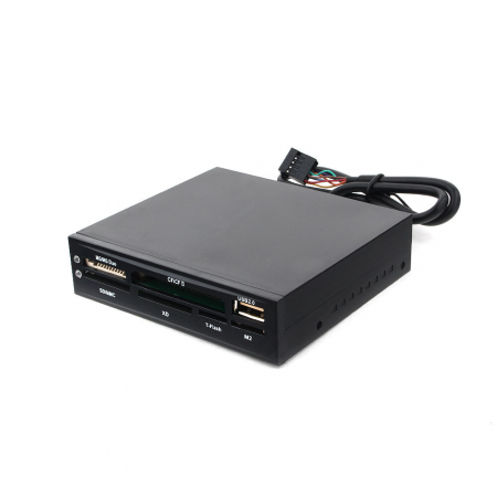 Устройство считывания 3.5 Gembird FDI2-ALLIN1-02-B , черный, USB2.0+6 разъемов для карт памяти (SD/SDHC, T-Flash, XD, MS, M2, CF), коробка, фото 